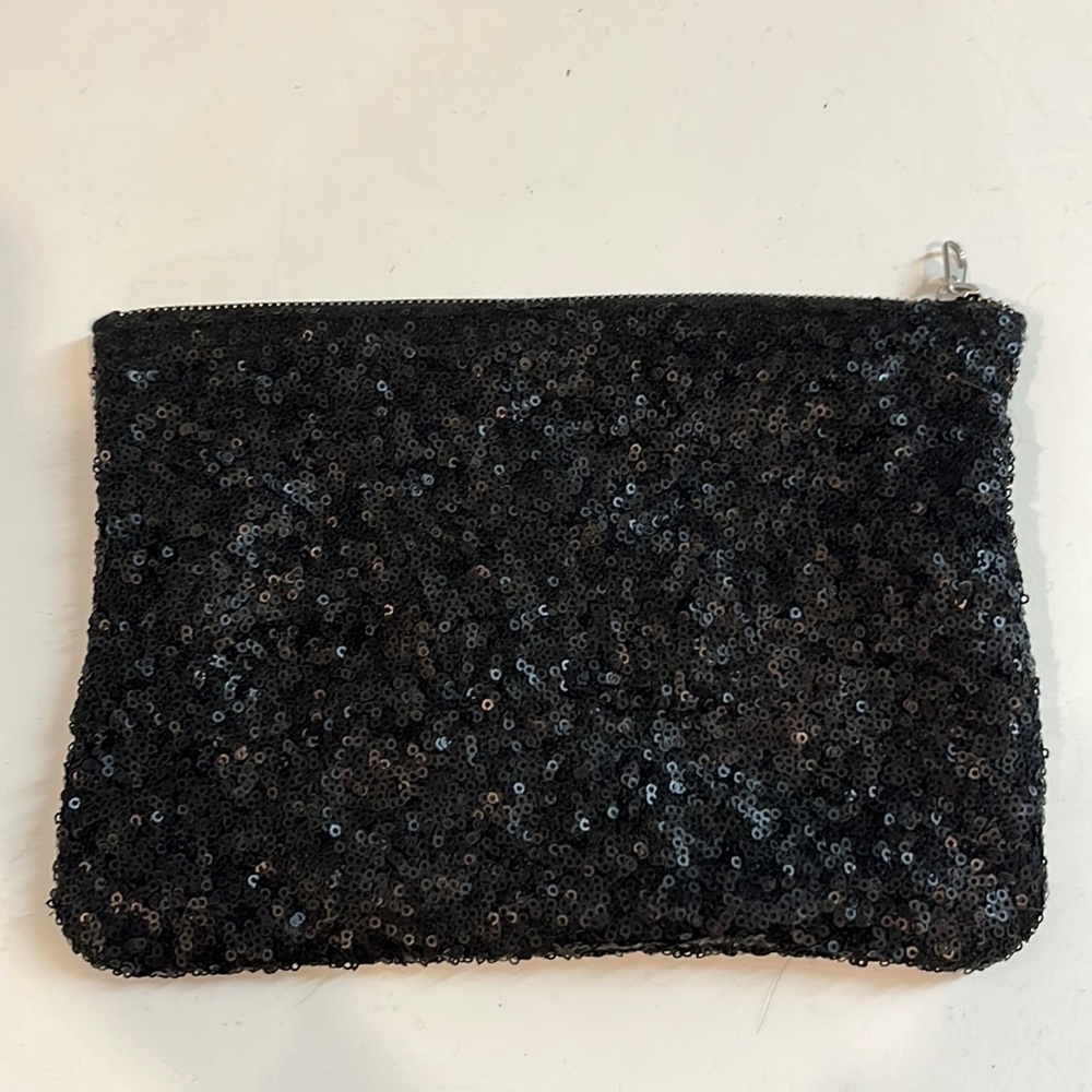 Black sequin clutch pouch